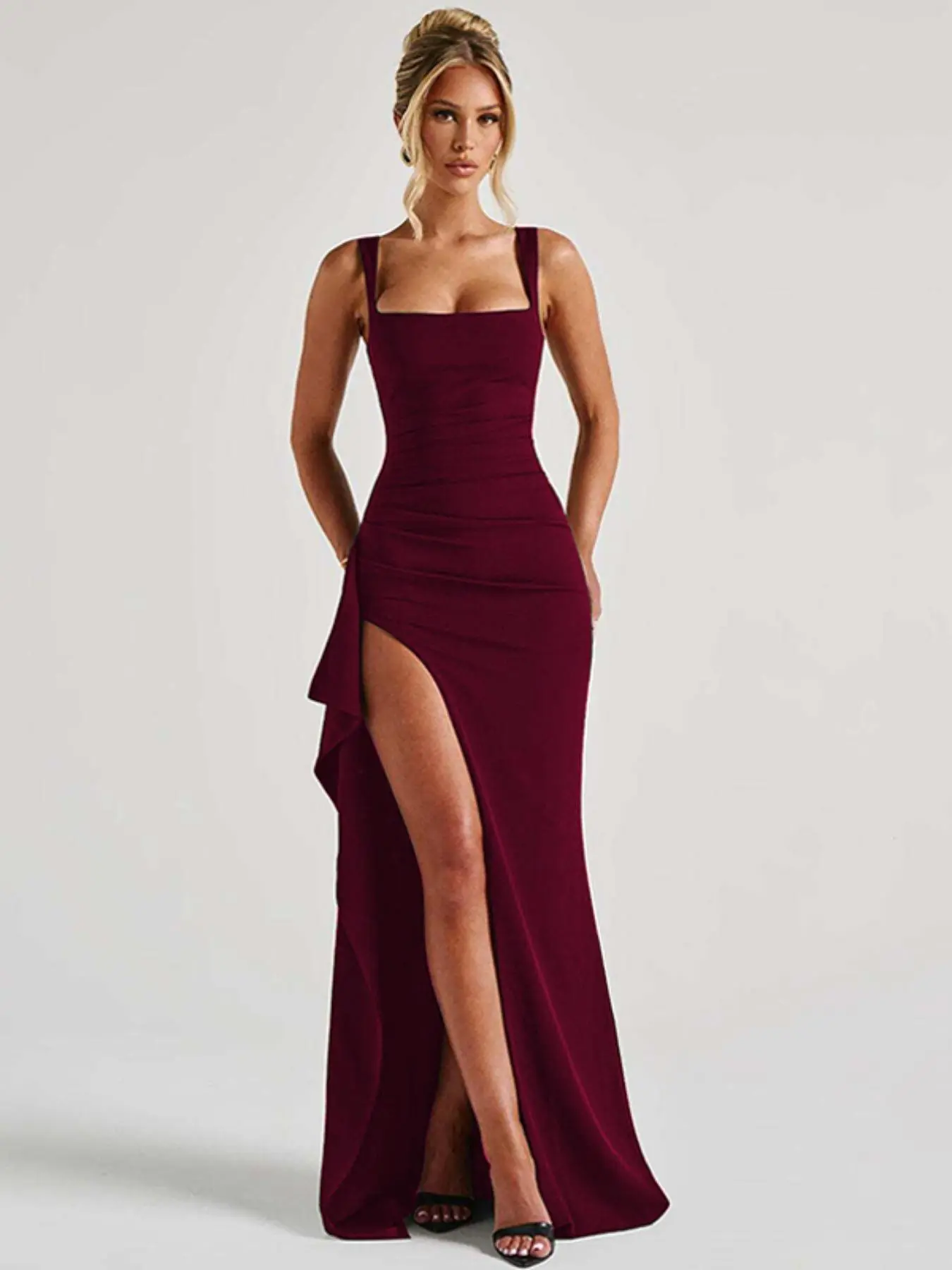 Women's Plain Backless Slip Dress with Thigh Split, Floor-Length Sleeveless Dress for Parties, Clubbing and Dates, Ladies' Elegant Sexy Clothes for All Seasons, Elegant Fitted Dresses - TikTok Shop Women's Plain Backless Slip Dress with Thigh Split, Floor-Length Sleeveless Dress for Parties, Clubbing and Dates, Ladies' Elegant Sexy Clothes for All Seasons, Elegant Fitted Dresses - TikTok Shop