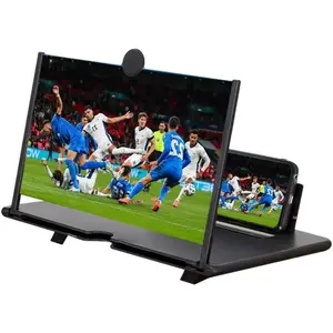 2026 World Cup Mobile Phone Screen Magnifier, 3D HD Projection Screen Enlarger for Movies, Videos, Gaming & Travel, Foldable Portable Phone Stand with Amplifier, Compatible with All Smartphones (12 Inch) Portable Phone Holder