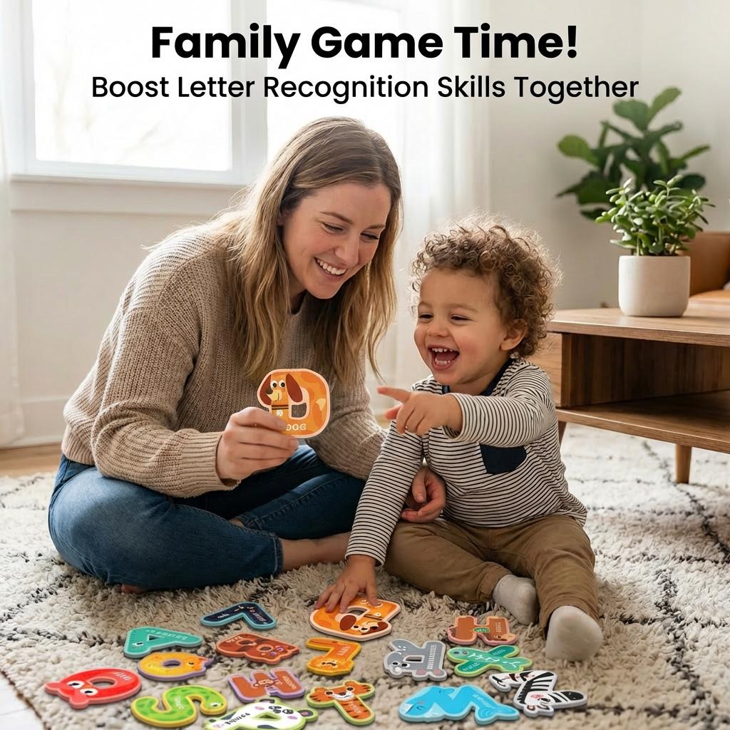 26pcs Chunky Animal Alphabet Magnets - Large Uppercase EVA Foam Letters - Cute Zoo Theme ABC Learning Set for Whiteboard Colorful Read and Rhyme Flip Books preschool toys  Card Reader for Kids Talking  Cards Set Interactive Flash math fidget parenting