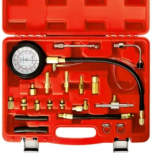 Fuel Pressure Tester Kit 0-140 PSI Fuel Injector Injection Pump Pressure Tester Gauge for Gasoline Cars