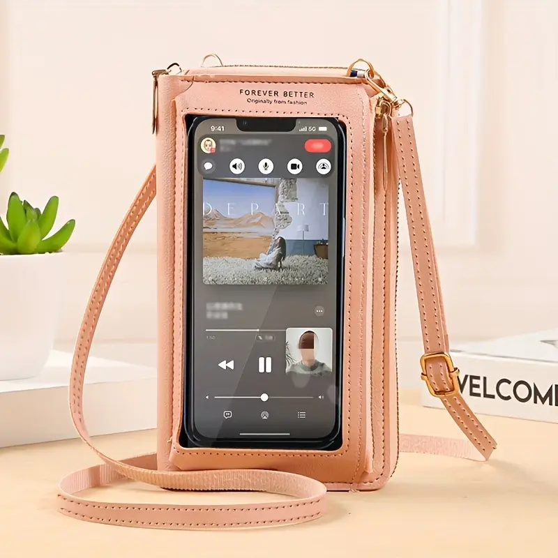 Forever Better Women's Crossbody Phone Purse Transparent Mini Bag Anti-Theft Multifunctional Shoulder Bag Wallet Mommy Bag for Daily Use Christmas Gift