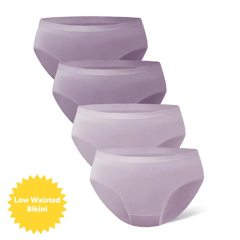 Light Purple / Purple Gray -  Low Waisted Bikini