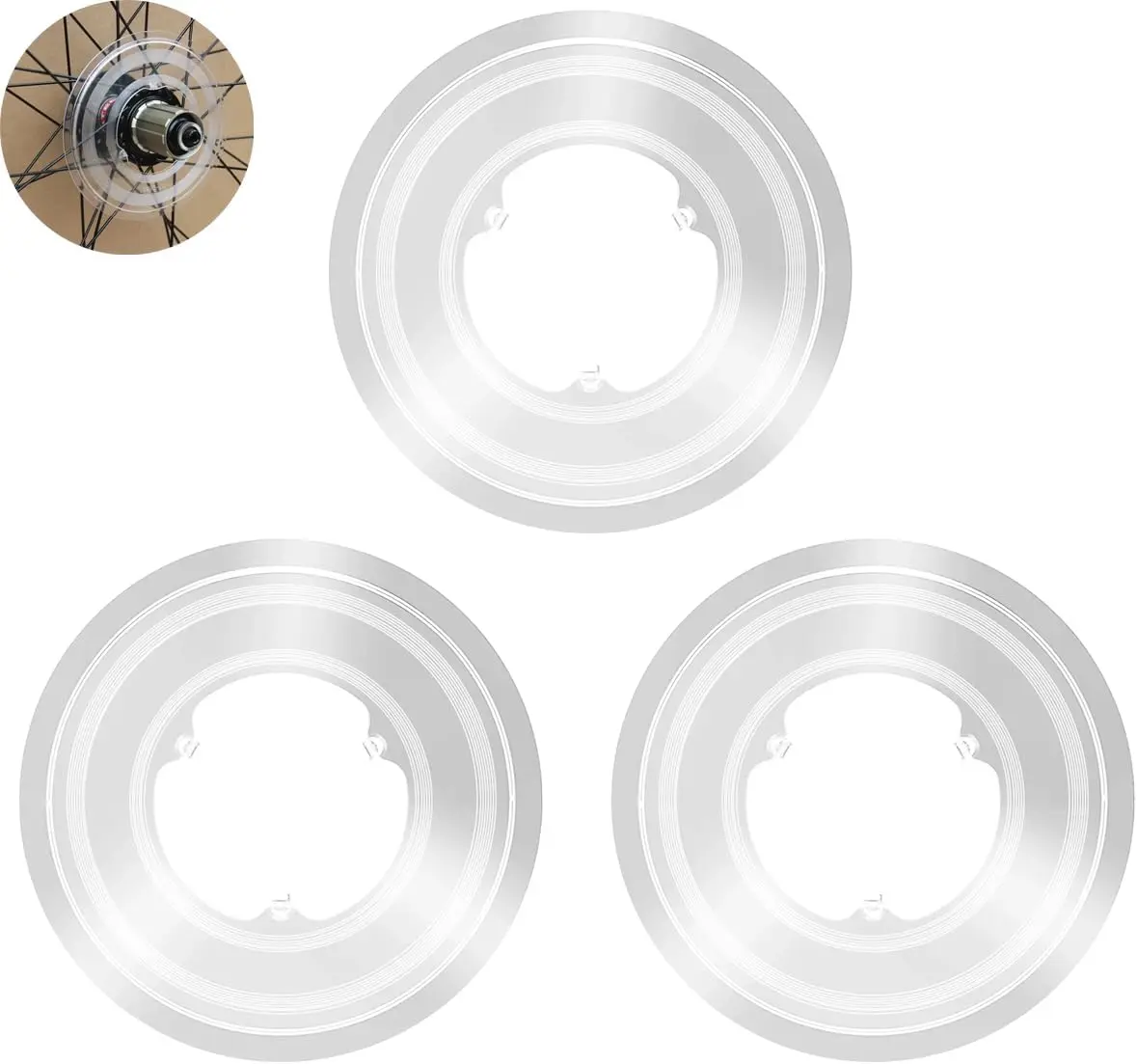 3-Pack Bike Spoke Protector, Plastic Cover for Bicycle Rear Wheel 54mm Cassette Hub, Compatible with Mountain & Road Bikes, Cycling Accessories Parts, Protective