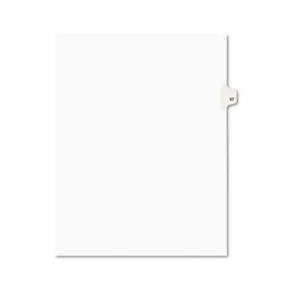 Avery 1-Tab Legal Side Tab Divider, 57 Series, Letter Size 11 x 8 1/2, Rip Proof, Dual-Sided, White, Binding Edge Unpunched, 25/Pack, Easy To Organize Information