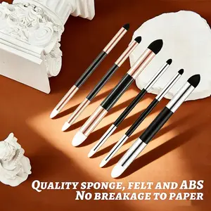 Dual-Ended Blending Sponge Tool - Washable & Reusable for Charcoal, Pencil and Pastel Art, Perfect for Smoothing Shadows and Adding Highlights