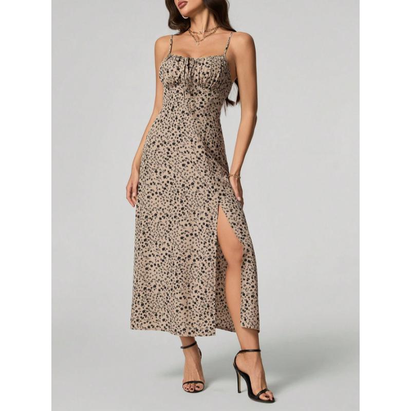 SHEIN Tall Women's Floral High Slit Sleeveless Dress