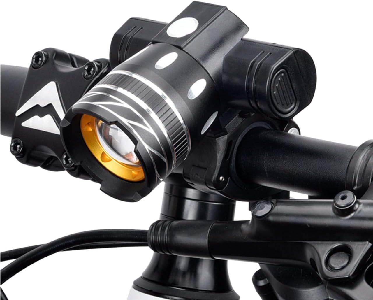 Bicycle Headlight Powerful LED Light USB Rechargeable with Rear lights Modes Durable for Night Riding Camping Hiking and More