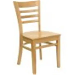 212 MAIN Heavy Duty Solid Wood Ladder Back Outdoor Chair, Natural Finish, Thick Seat, Wooden Construction, Garden Furniture