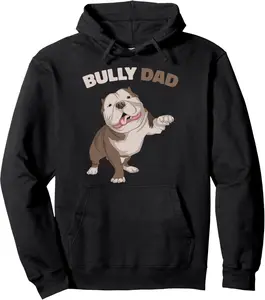 American Bully Dad Dog Owner Father Funny Men Pullover Hoodie