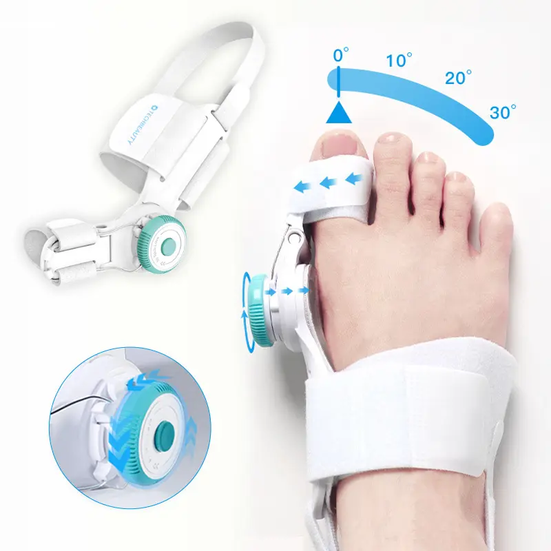 Bunion Corrector Sleeve - Adjustable Steel Cable Splint, Big Toe Alignment Tool, Pain Relief, Hammer Toe Support, Medical Accessories, Anti-Slip Heel Strap Braces, Orthopedic Toe Straightener, Left/Right Fit, All-Day Comfort