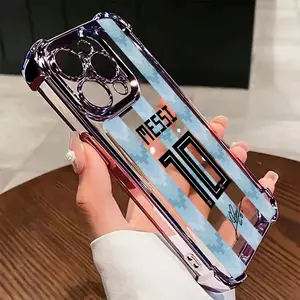 Football Star M-Mess Signature Number 10 Phone Case Suitable for iPhone 17, 16e, 16, 15, 14, 13, 12, 11, Mini, Pro Max Air X XR XSMAX 8, 7 Plus Anti-Drop Transparent Soft Back Cover, Original Phone Case,  Stylish Cover, Football Design
