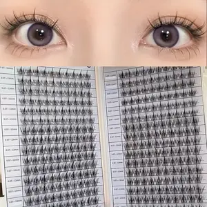 Anime Cross Cluster Eyelash Extensions, Reusable CC Curl False Lashes Mixed Lengths, Perfect for Beginners, Long-Lasting Makeup Accessory