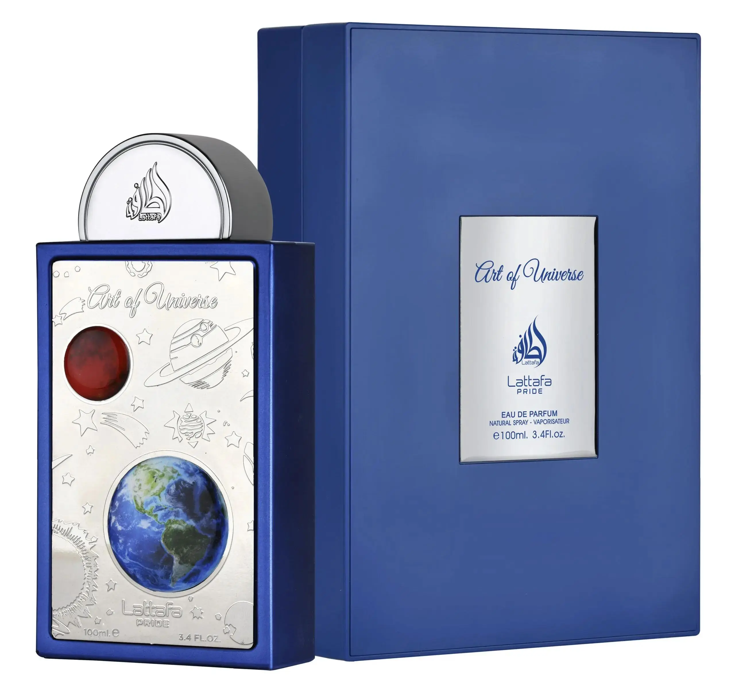 Lattafa Pride Art of Universe Eau de Parfum - 100ml (3.4 oz) Non-Toxic Purse-Sized Lavender Floral Unisex Fragrance, Long Lasting Perfume with Bergamot Top Notes, Lavender & Floral Fruity Heart Notes, Citrus-Woody Musk Scent, Everyday Use, Guys