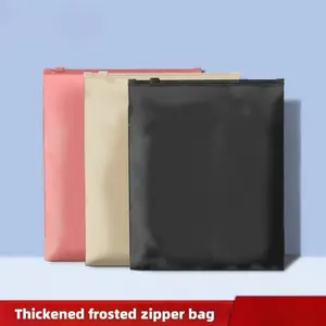 Multi size thickened frosted zipper bag, clothing gift bag, opaque packaging bag
