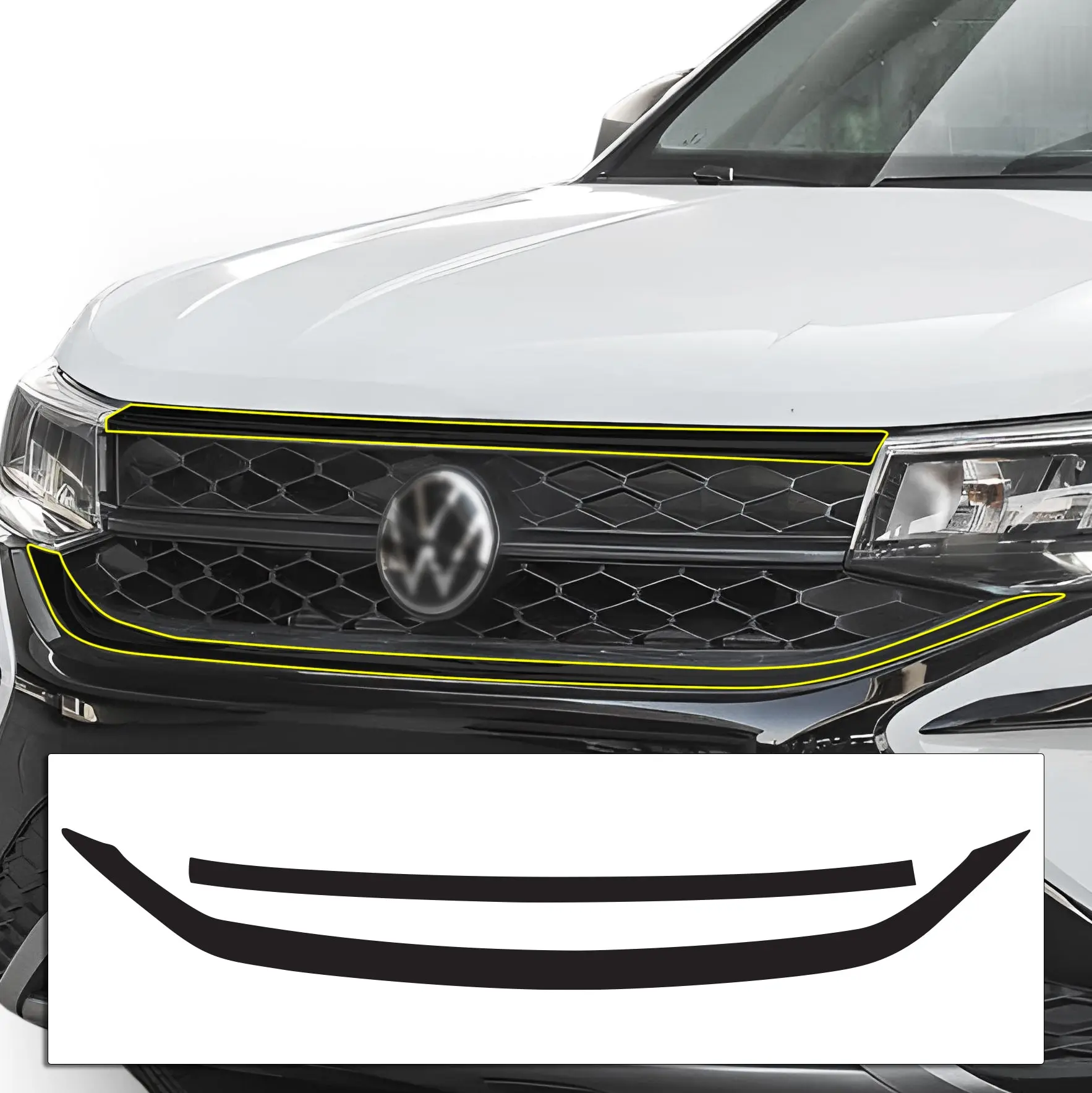 Volkswagen Taos 2022-2026 Blackout Chrome Delete Kit - Precut Gloss Black Vinyl Overlays