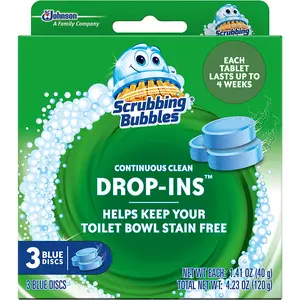 Scrubbing Bubbles Continuous Clean Toilet Drop Ins, Helps Prevent Limescale Buildup, 3 Count, Pack of 1 Scrubbing Bubbles