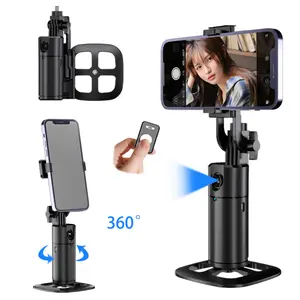 Auto Face Tracking Tripod with Gesture Control Function 360° Rotation Face Body Phone Camera Mount SmartShooting Phone Tracking Holder for Live Vlog Streaming Video Accessories Selfie 360 Rotating Phone Stand