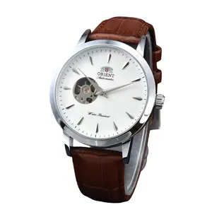 2025 Men's Mechanical Watch with Brown Leather Strap High-Quality Automatic Movement Hot-Selling Model for Casual & Formal Wear
