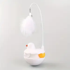 Cat Interactive Wand Toy with ABS Bite-Resistant Duck Wobble, Durable Self-Play Exercise Teaser for Indoor Cats, Easter Gift (Pet Supplies Accessory)