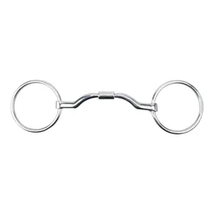 Myler MB 33 Loose Ring Snaffle Horse Bit - Dressage Legal Wide Ported Barrel, Stainless Steel & Copper Inlay