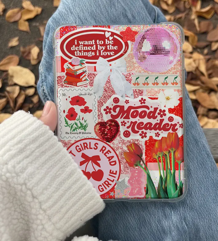 Valentines Romance Kindle Insert for Clear Case – Aesthetic Book Lover Decor | Cozy Reading Accessory