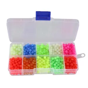 Luminous Fishing Beads, 1000pcs/box Mixed Color Soft Plastic Fishing Beads, Oval Round Glow in The Dark Fishing Beads, Fishing Tool