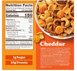 Catalina Crunch Protein Snack Mix with Cheese Crisps - 10g Protein, 1g Sugar per Serving - Good Source of Fiber, Keto, Gluten Free - Cheddar, 5.25 Ounce Bag (Pack of 1)