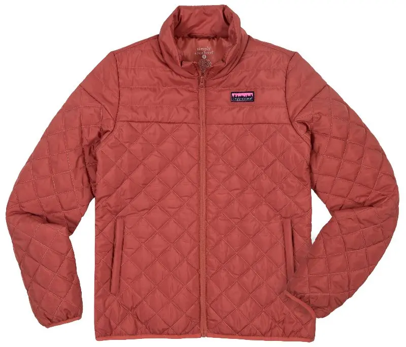 Simply Southern Brick Warm Full Zip Puff Jacket