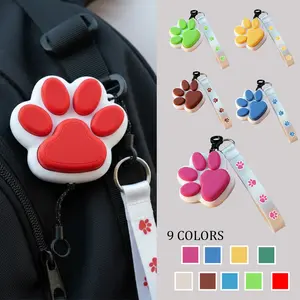 3PCS Dog Paw Keychains – Pressable Stress-Relief Fidget Toy, Phone Charm, Backpack/Bag Charm, Paw Print Strap, Back to School Gift for Boys & Girl, Cute Gift for Her & Him