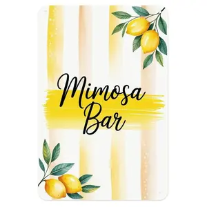 Mimosa Bar Lemon Tin Sign Vintage Style 8x12 inch Metal Print Aesthetic Room Decor for Home Kitchen Bar Coffee Indoor Outdoor Wall Decor Gift