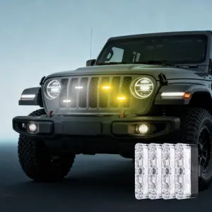 FCCEMC 4 In 1 12V Emergency Strobe Flashing Light Police Flasher Beacon Automotive Stroboscopes Blue Red Yellow Car Warning Led Lamp