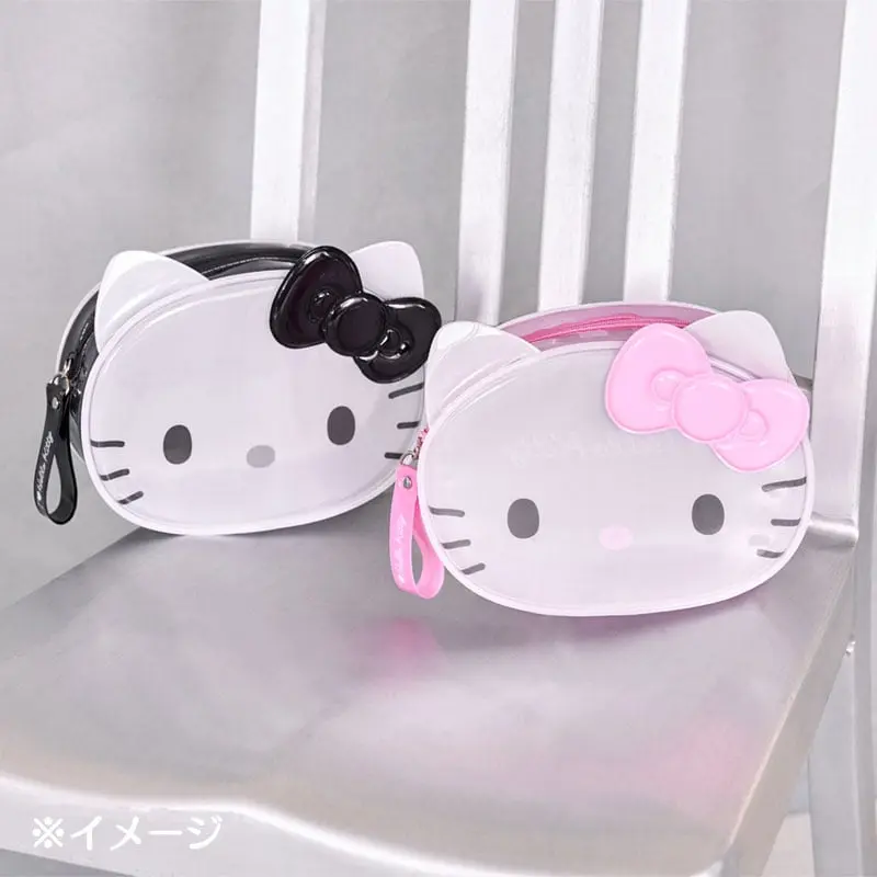 ☆プロフ必読！kitty white☆ Hello Kitty Black & Clear Zipper Pouch (I Love Hello Kitty Series