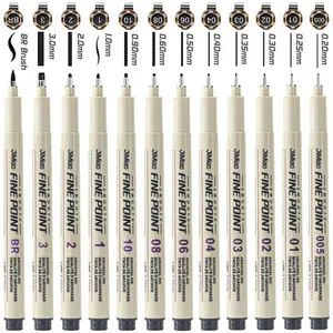 Micro Fineliner Pens, Black Drawing Art Pens,Waterproof Ink Set Artist Supplies Archival Inking Markers Sketch Outline Pen, Precision Drawing and Sketching Kit