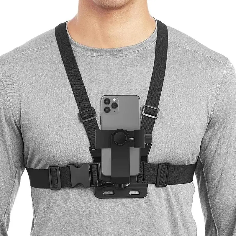 Adjustable Cell Phone Clip Holder with Chest Strap, Phone Holder for Sport Camera, Mobile Phone Camera Holder, Phone Accessories for Men, Mount