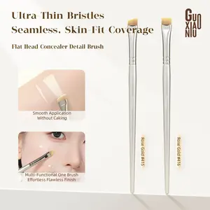 GUOXIAONIU Flat Head Concealer Brush for Covering Dark Circles and Spots, Detail Brush for Flawless Makeup Application, Ideal for Targeted Areas, Face Makeup Brushes