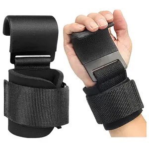 Weight Lifting Hooks with Padded Wrist Wraps, Metal Hooks for Secure Hold, Strength Training Fitness Accessories