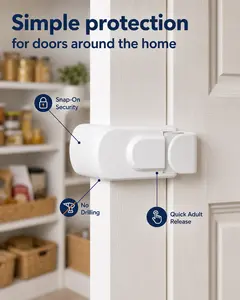 2Pack/4Pack Hug Lock Child Proof Door, Snap-On Door Knob Safety Lock And Door Handle Child Lock, The Snap-On Door Lock Kids Can'T Reach Or Defeat - No Tools Or Adhesives Required - Works with Door Knob, Lever Or Handle