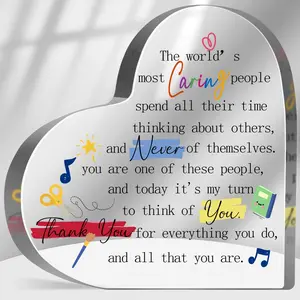 Acrylic Heart Paperweight Gift for Women & Men, Cute Appreciation Quote Design, Perfect Birthday Present for Mom, Teacher, Mentor