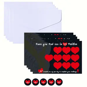 50 Valentine's Day Couple Poses, Fun Game Scratch-Off Cards, Holiday Atmosphere, Perfect Gift for Couples, Romantic Surprise Ideas