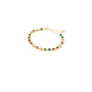 BRACHA Celeste Colored Tennis Bracelet in Gold & Multi