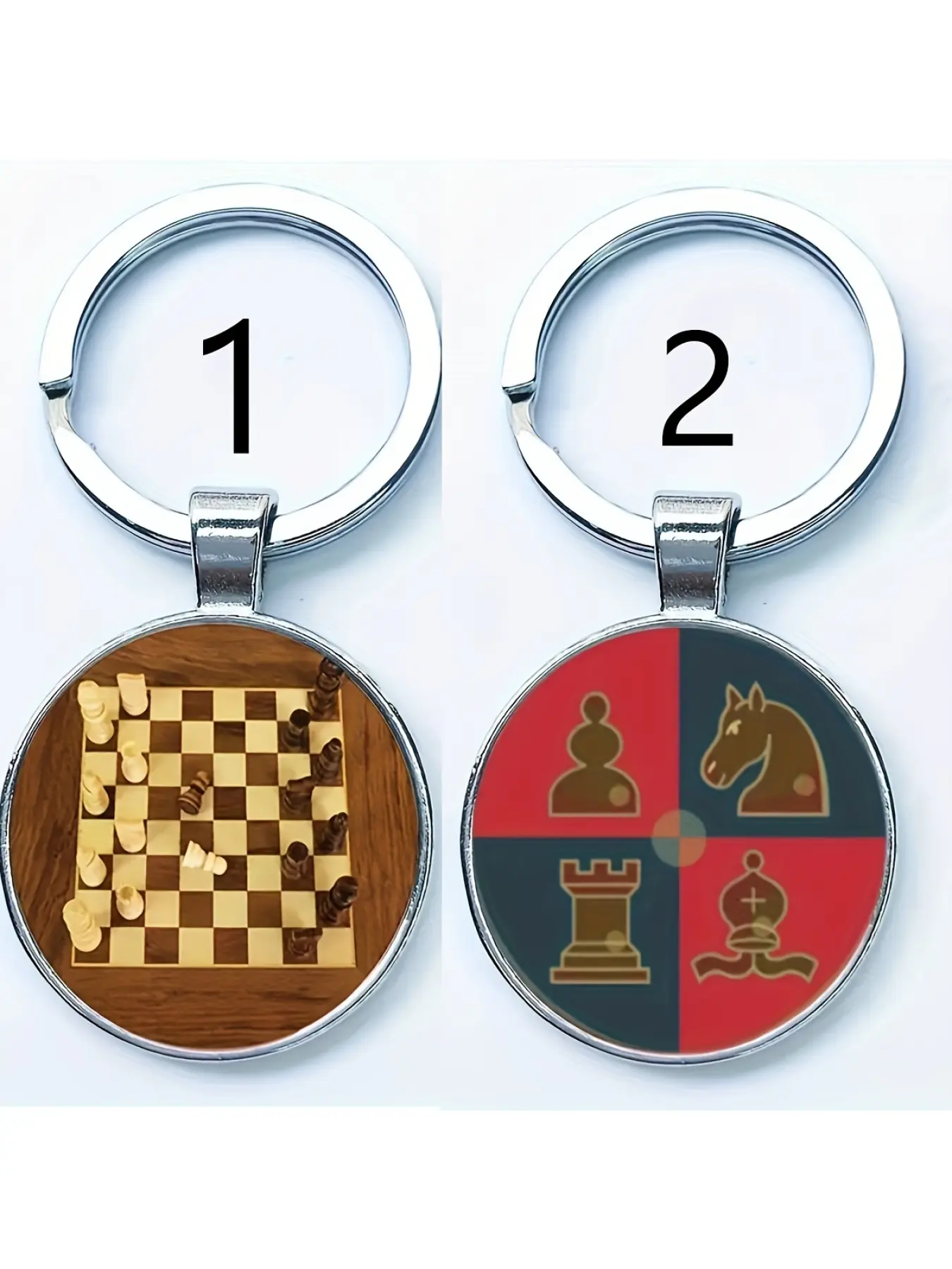 Chess keychain, chess board and chess piece pendant keychain, keychain