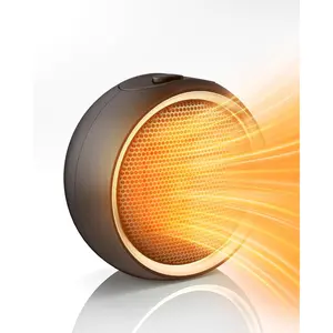 Space Heater for Indoor Use, Portable Electric Heater with 2S  Heating & PTC Ceramic, Tip-Over/Overheat Protection, Ultra Quiet Mini Desk Heater for Bedroom, Bathroom,  Office