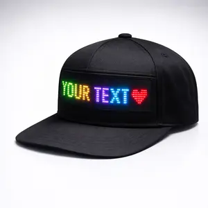 Programmable LED Hat with App Control & Scrolling Text - USB- Mobile Light Show for Parties, Halloween, Christmas - RGB for Voting, Events - USB-Charged Night Light for Men & Events (No)