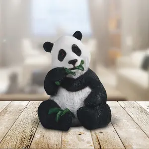 8.25"H Panda with Bamboo Figurine