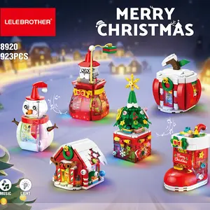 Christmas Halloween Building Blocks 8920 8921 Light Music Small Particles Assembling Toys Cross-border Gift for Kids