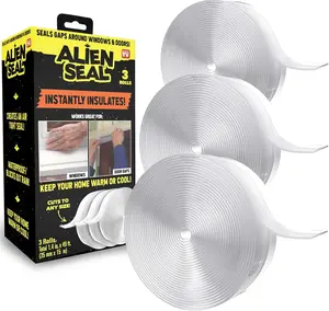 Alien Draft Seal Insulation Tape 49 Feet Transparent Silicone Weather Stripping Door Seal Strip for Secure Seal and Insulation