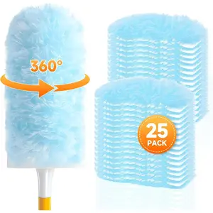 25 Count Duster Refills Compatible with  Dusters for Cleaning Disposable Duster Refill Multi Surface 360? Duster Cleaner Kit for Ceiling Fan, Blind, Furniture