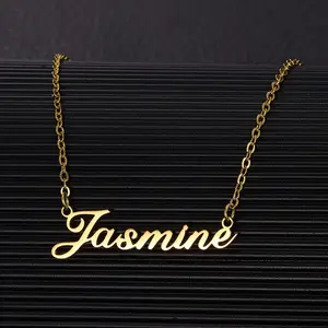 Personalized Simple DIY Name Necklace Stainless Steel Neck Jewelry Ornament Accessories (Customized Only English Language)