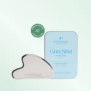 [PLANTIFIQUE Official Shop] Stainless Steel Gua Sha Facial Tool – Cooling Face Massage Tool for Jawline Sculpting, Puffiness & Lymphatic Drainage