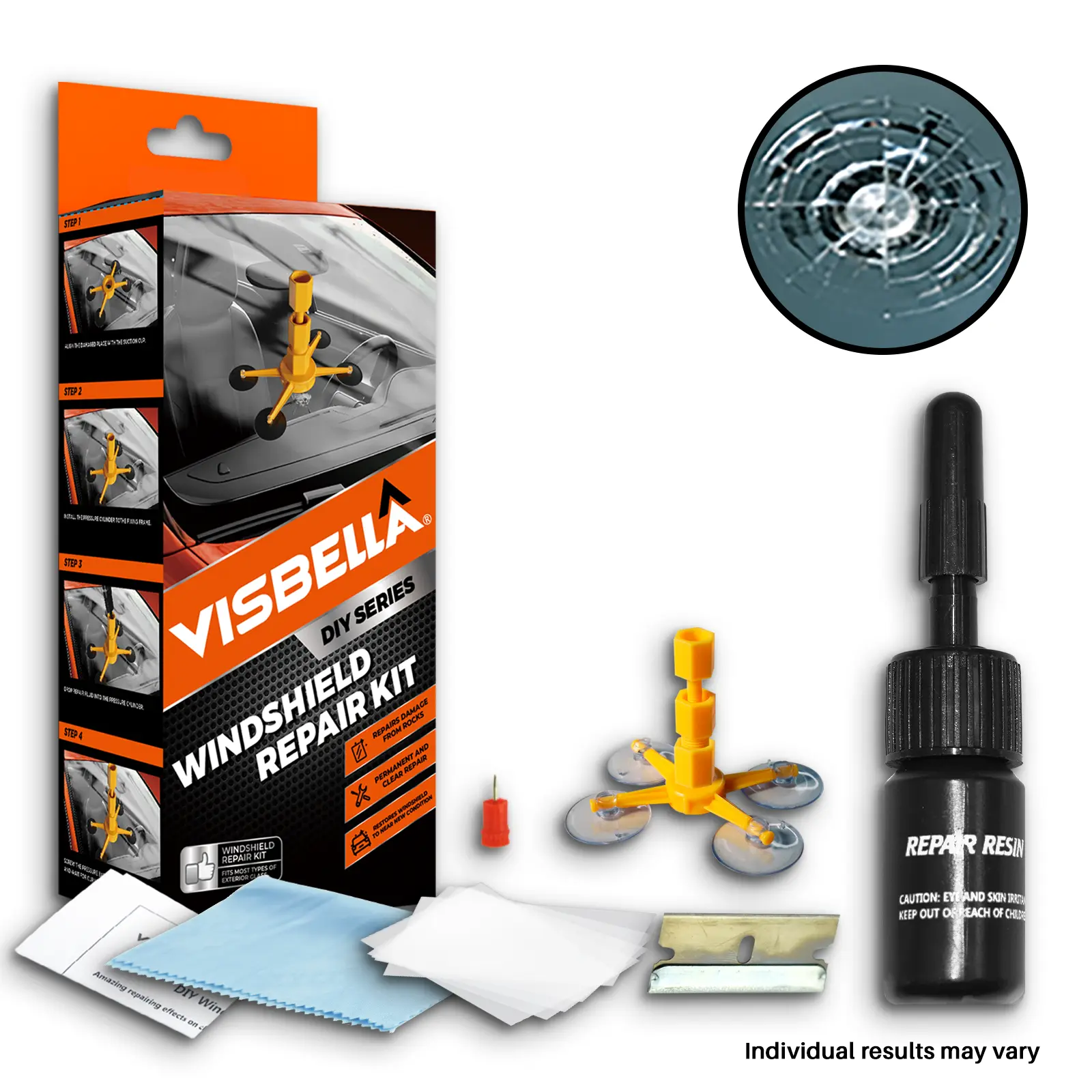 Visbella Windshield Repair Windscreen Repair Kit for Glass Chips and Cracks star crack professional car repair tool nano glass repair fluid